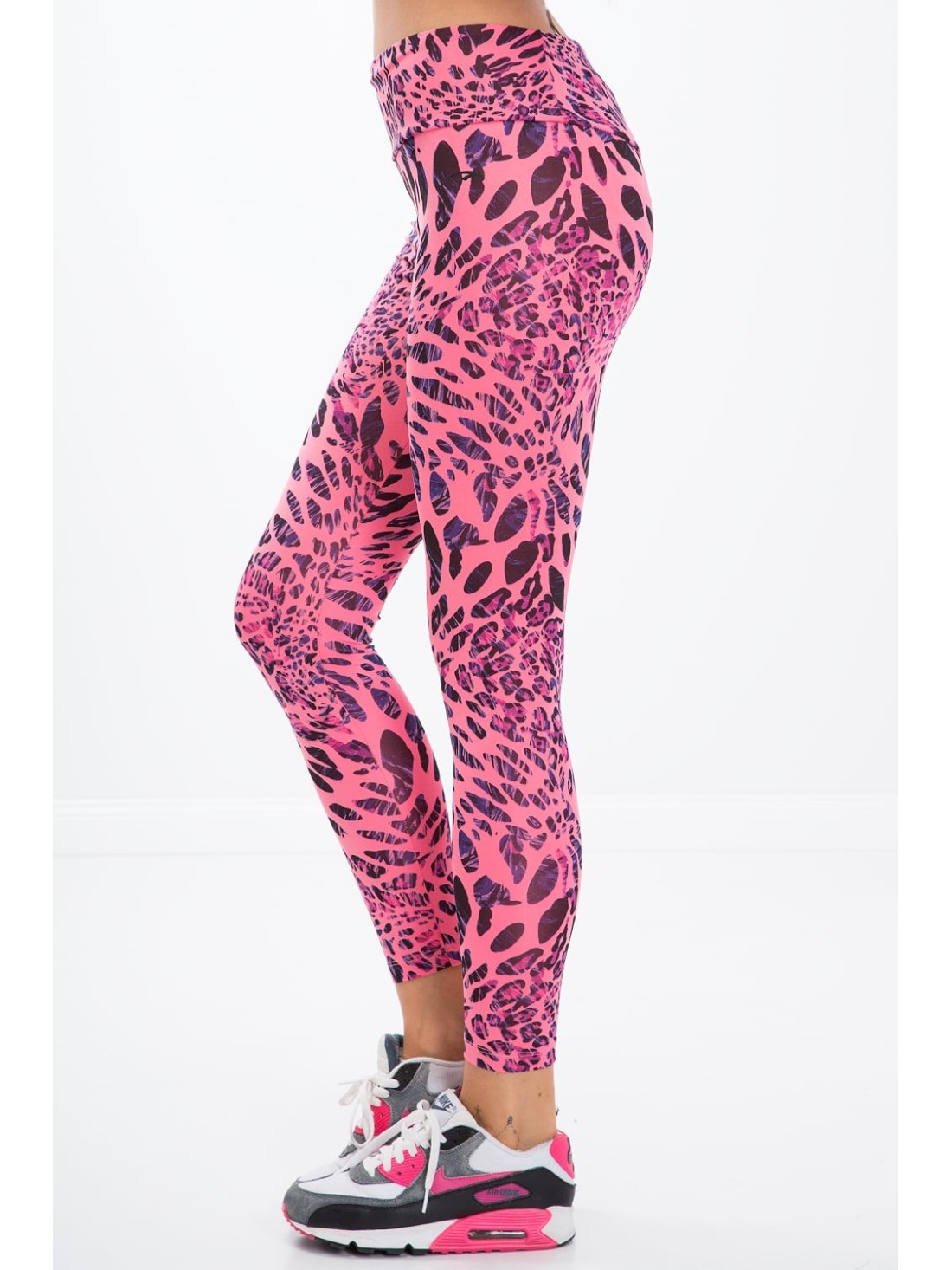 Pink leopard print sports leggings H006 - Online store - Boutique